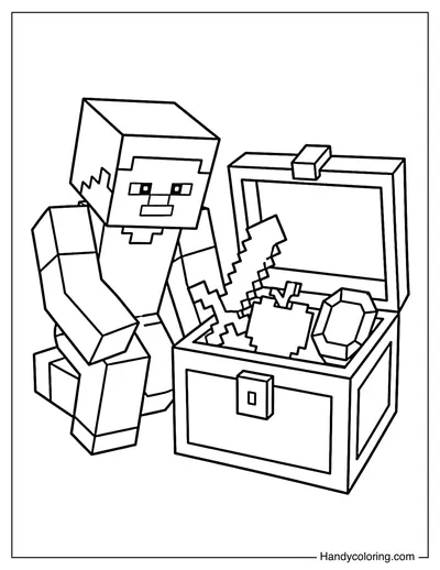 Steve Opening a Treasure Chest