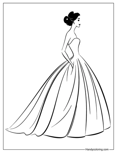 Strapless Gown Silhouette for Fashion Design