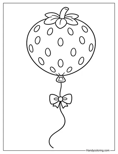 Strawberry Balloon Coloring Page