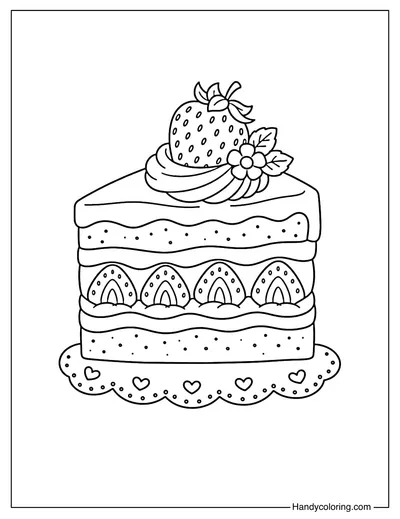 Strawberry Cake Slice