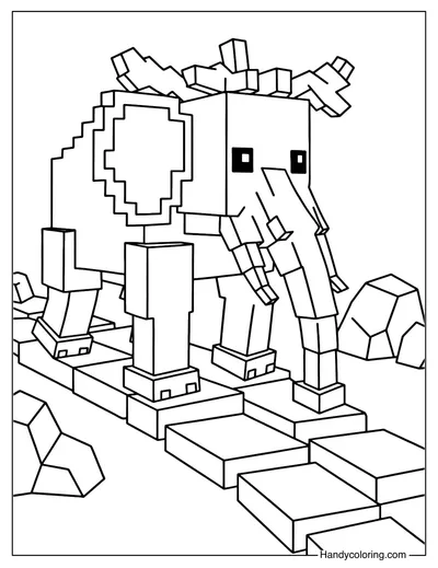 Strawberry Elephant Brainrot Coloring Page