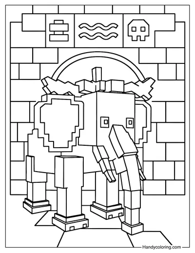 Strawberry Elephant Steal a Brainrot Coloring Page