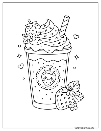 Strawberry Milkshake Glass