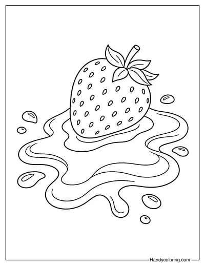 Strawberry on Dripping Syrup