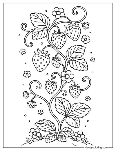 Strawberry Plant with Flowers