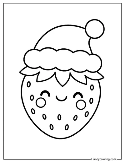 Strawberry Santa Coloring Page