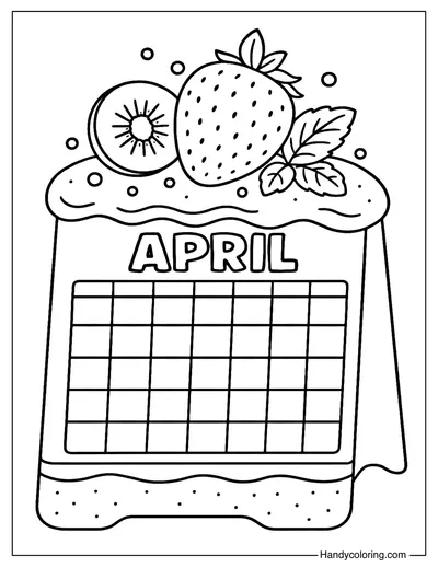 Strawberry Shortcake Calendar April Coloring Page