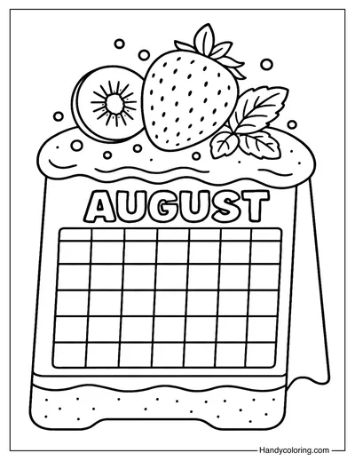 Strawberry Shortcake Calendar August Coloring Page