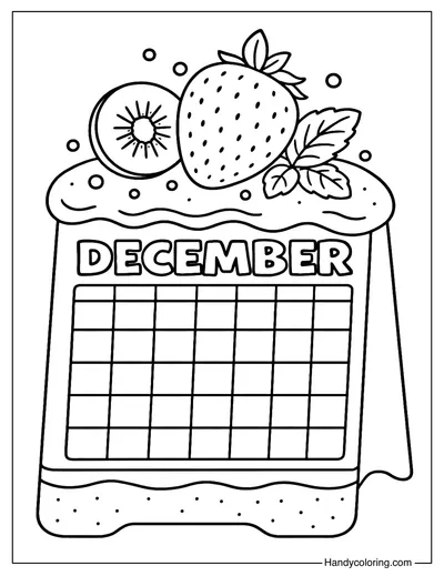 Strawberry Shortcake Calendar December Coloring Page