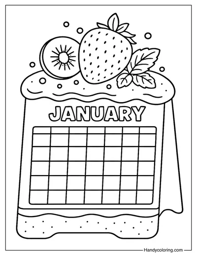 Strawberry Shortcake Calendar January Coloring Page