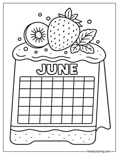 Strawberry Shortcake Calendar June Coloring Page