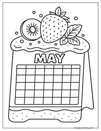 Strawberry Shortcake Calendar May Coloring Page
