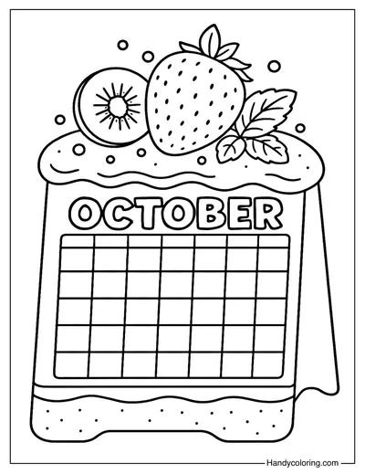 Strawberry Shortcake Calendar October Coloring Page