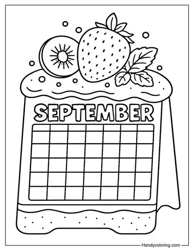 Strawberry Shortcake Calendar September Coloring Page