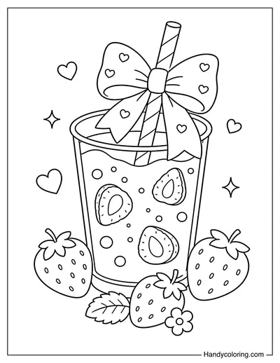 Strawberry Soda with Bow