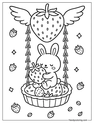 Strawberry Swing Coloring Page