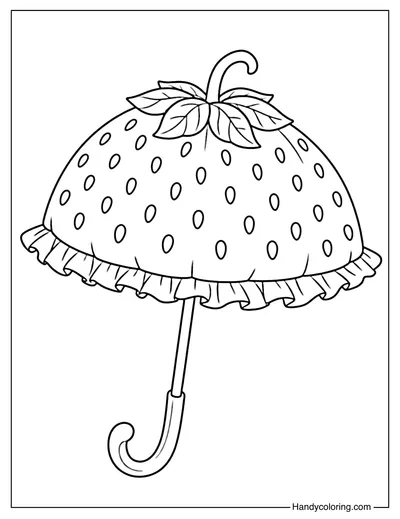 Strawberry Umbrella Coloring Page