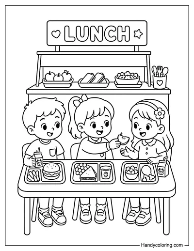 Students Sharing Lunch in the Cafeteria