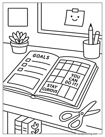 Study Planner Coloring Page