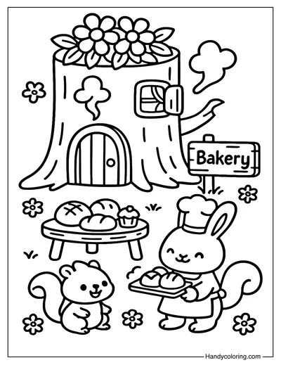 Stump Bakery Coloring Page