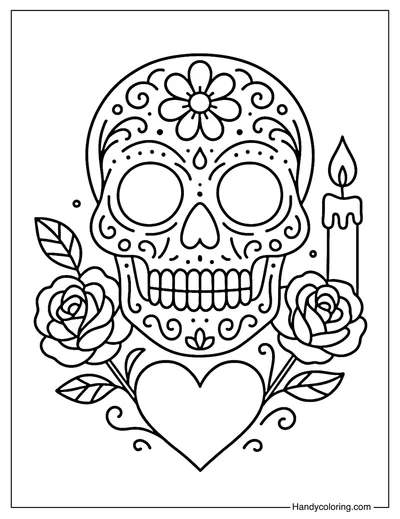 Sugar Skull Coloring Page