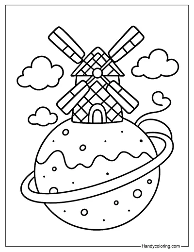 Sugar Windmill Orbit Coloring Page