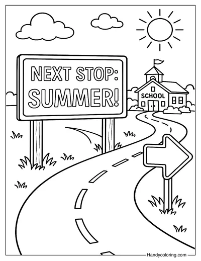 Summer Ahead Road Sign Page