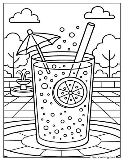 Summer Citrus Fizz Coloring Page