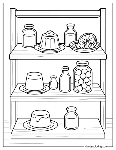 Summer Dessert Shelf Coloring Page