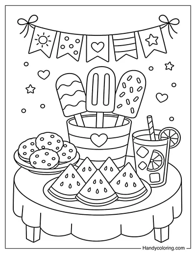 Summer Dessert Table with Popsicles