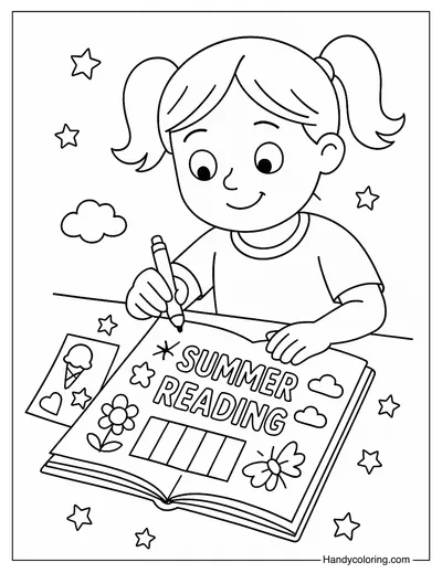 Summer Reading Journal Coloring Page