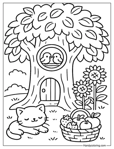 Summer Stump Coloring Page