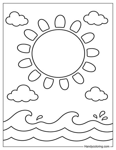 Summer Sun Above Ocean Waves