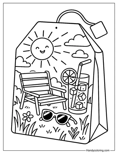 Summer Vibes Tea Bag Coloring Page