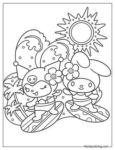 Summer Vibes with Kuromi and My Melody