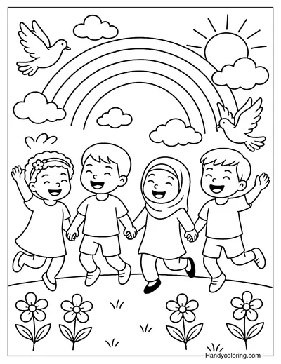Sun After the Storm Coloring Page
