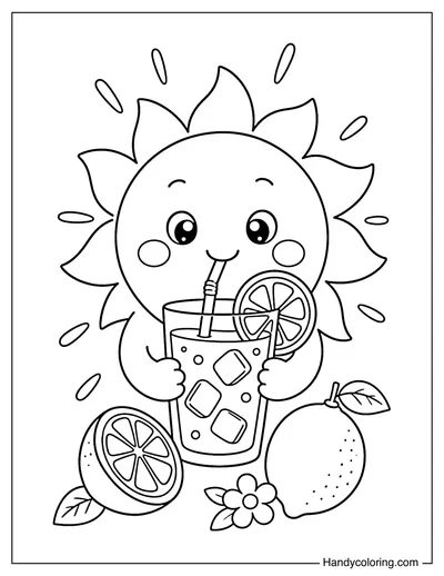 Sun Drinking Lemonade