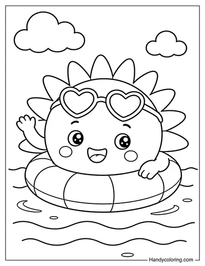 Sun Floating with Pool Tube