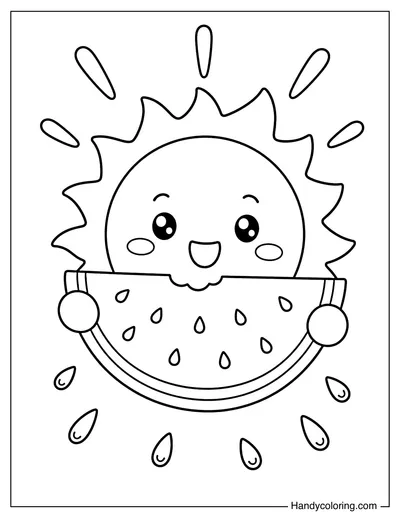 Sun Holding Watermelon Slice