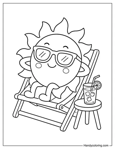 Sun Relaxing on Beach Chair