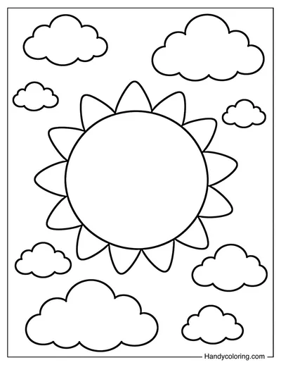 Sun with Floating Clouds