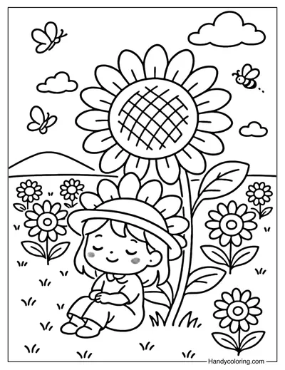 Sunflower Land Coloring Page