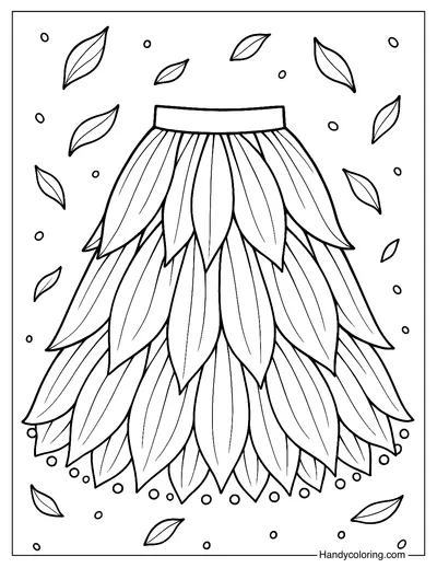 Sunflower Petal Skirt Coloring Page