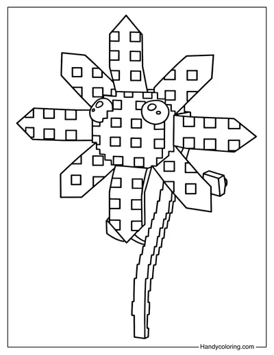 Sunflower Plants vs Brainrots Coloring Page