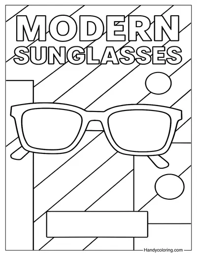 Sunglasses Advertisement Poster Coloring Page