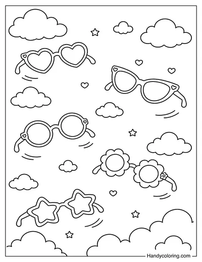 Sunglasses Floating with Clouds