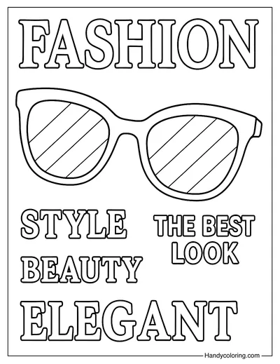 Sunglasses on a Magazine Cover Coloring Page