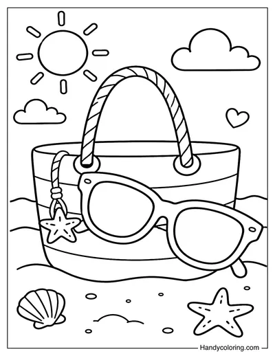 Sunglasses on a Simple Beach Bag