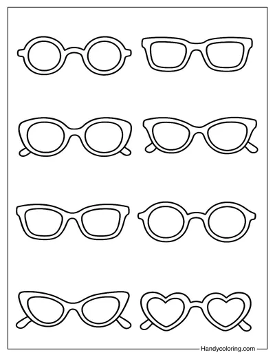Sunglasses Pattern Coloring Page