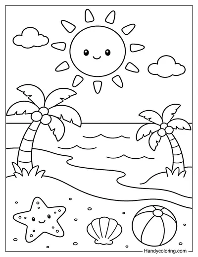 Sunlight on Calm Beach Scene